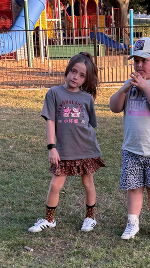 Shanghai Shawty lucky cat tee in a girls streetwear outfit