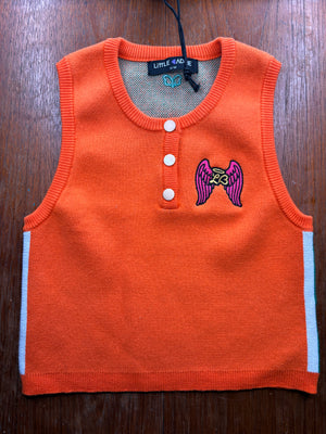 Little Baddie kidswear product photo. Model Isla is aged 9, 27kg and 133cm tall, wearing size 9/10.